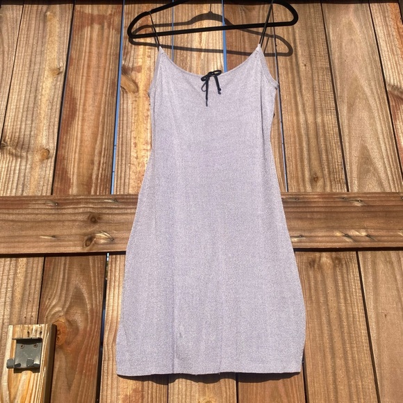 Guess Colllection… Lavender Gray, Mini Slip on Dress with Black Thin Straps - Picture 1 of 8